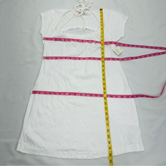 Free People Beach Size Small White Mini Dress Beach Cover Up NEW - Picture 10 of 13